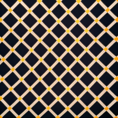 Checkered texture with intersecting yellow and black lines. Ornament in a cage. Textile. flannel fabric. Generative AI