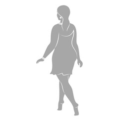 Silhouette figure of a slender woman. The girl is standing. The lady is full of beauty and sexuality. girl is overweight vector illustration