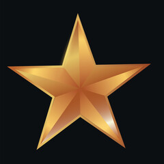 Military gold star icon, rating vector, 3d icon isolated vector illustration, best sign
