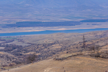 Naklejka premium Beautiful view Aghstev reservoir, on Armenia-Azerbaijan state border