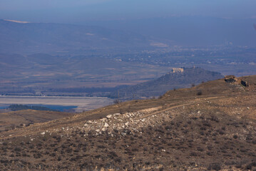 Beautiful view Aghstev reservoir, on Armenia-Azerbaijan state 