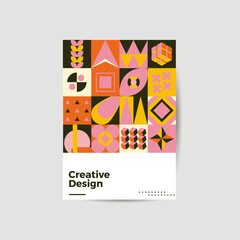 Amazing business presentation vector A4 vertical orientation front page mock up. Modern corporate report cover abstract geometric illustration design layout. Company identity brochure template. EPS10.