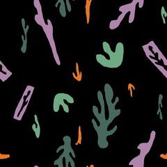 Cut out abstract flourish black seamless pattern