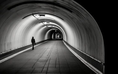 woman in the tunnel