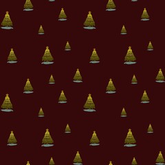 Fototapeta premium Tree snow Christmas New Year simple pattern
