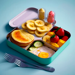Healthy food on Lunchbox,  generative ai,  ai , food, Healthy food, 