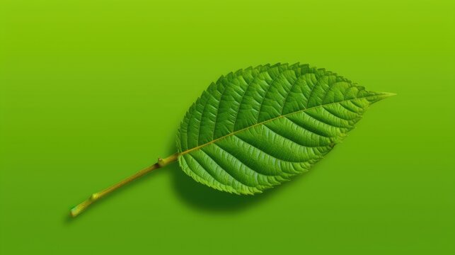 green leaf on a black background