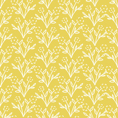Floral Twigs Botanicals Vector Seamless Pattern