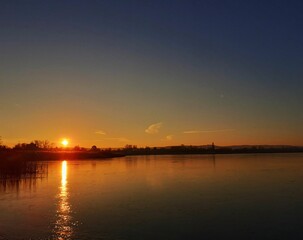 sunset over lake