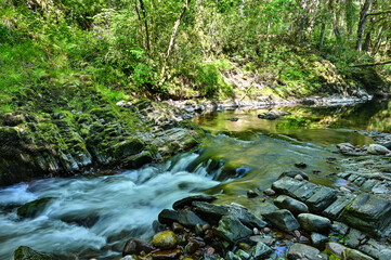 Waterfall on the Swadde River, Brecon Beacons, Wales.