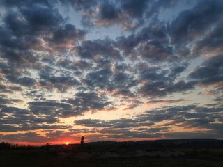 sunset over the city