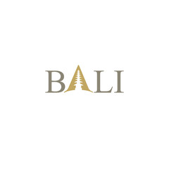 BALI No 1 Wordmark Logo - Bali architecture symbol at letter A.