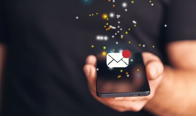 Hand of business man hold smartphone
