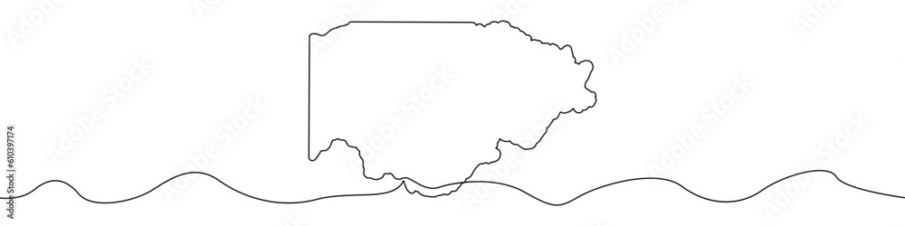 Poster map of the state of illinois icon line continuous drawing vector. one line map of the state of illin