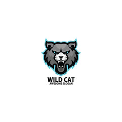 wild cat logo gaming esport logo design