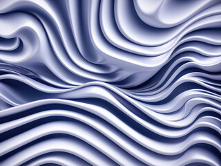 Obraz premium Dark grey and white 3d metallic wavy lines background with dark color tone.