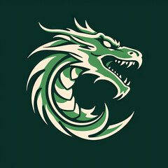 Green Dragon logo. Symbol of the year 2024 Green Dragon
