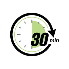 Stopwatch Counting Down to Minutes with Arrow