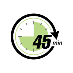 Stopwatch Counting Down to Minutes with Arrow