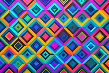Vibrant colorful geometric pattern with triangles