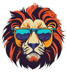 Colorful lion logo illustration (Generative AI)