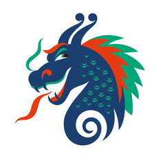 Chinese Happy New Year 2024. Year of the Dragon. Chinese Symbol of Year. Logotype design