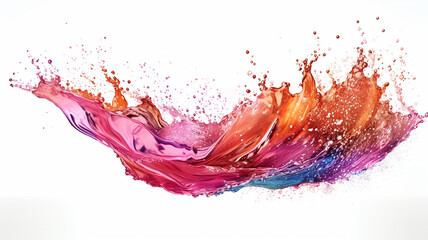 current colorful wave on white background .Generaive AI