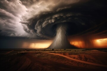 Tornado Vortex in a Desert