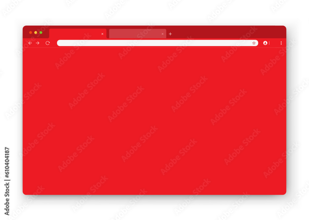 Fototapete The design of the web browser window in red on a white background. An empty layout of the website's computer screen with a search bar and buttons. Vector EPS 10.