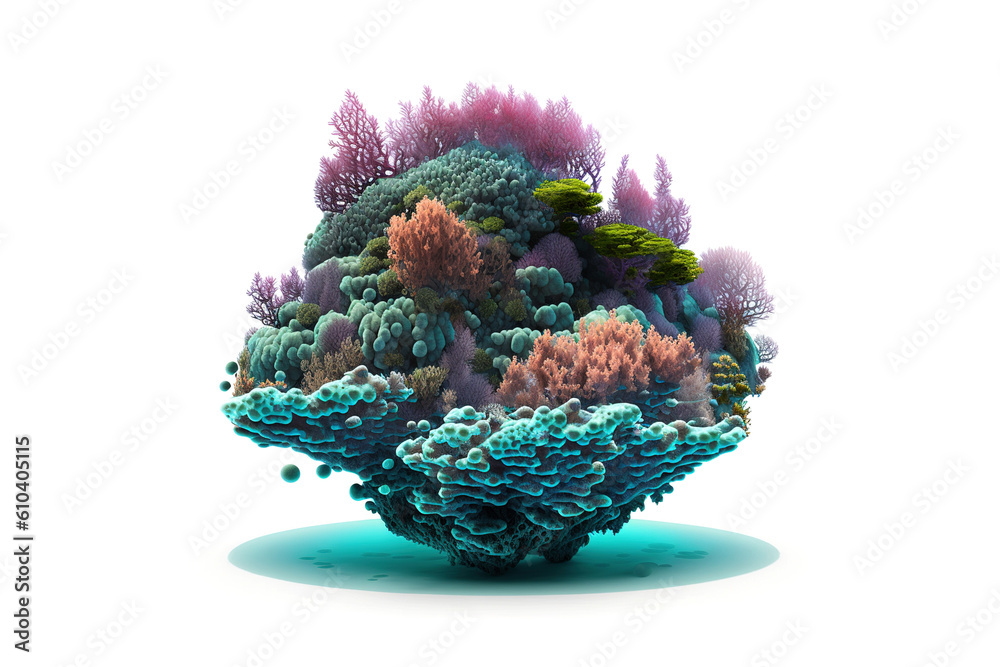 Poster reef is isolated on a white background. generated by ai