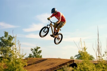 Adrenaline-pumping aerial maneuvers by the skilled BMX cyclist