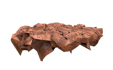 Crumpled Rusty Squashed Iron Metal Sheet 3D Rendering
