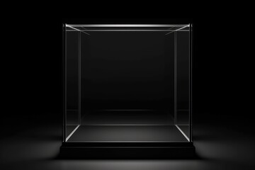 Glass showcase empty box - obrazy, fototapety, plakaty