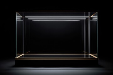 empty glass exhibition box