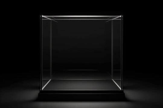 Glass showcase empty box