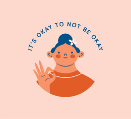 Round avatar, icon, logo template. Portrait of young woman with text 