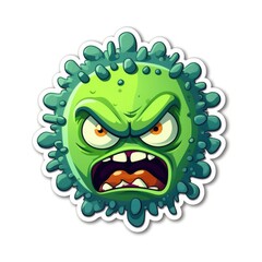 Standalone cartoon germ artwork in a clean and minimalistic setting