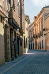 arrow pedestrian street in the old town of San Clemente, Castilla la Mancha (Spain)