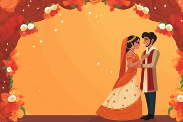 The grace and joy of an Indian marriage captured in an illustration