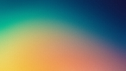 Teal orange yellow blue dark grainy color gradient background retro noise texture effect web banner header backdrop design © Enso