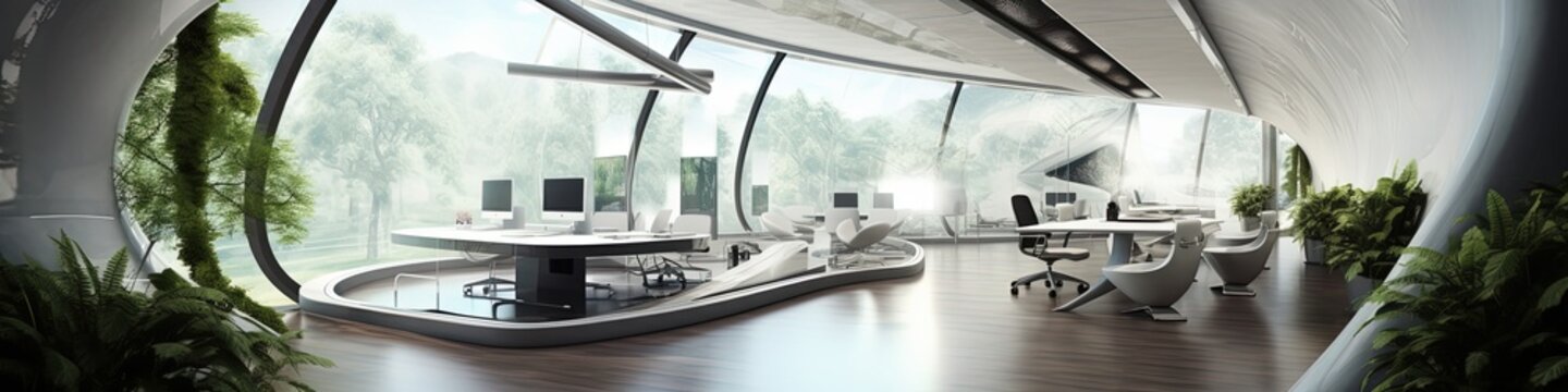 Futuristic office sustainable
