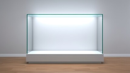 white Empty glass box for display for showcasing products