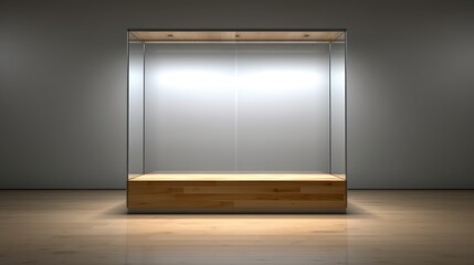 Empty glass box for display for showcasing products