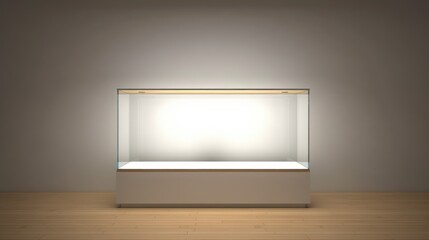 Empty glass box for display