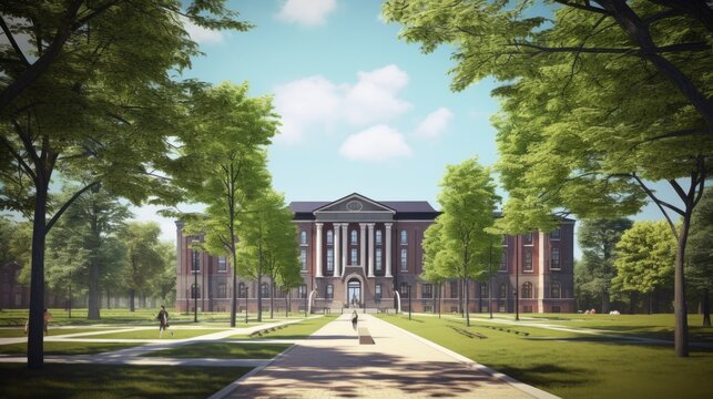 university in background