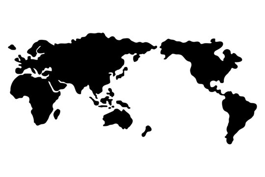 ラフな世界地図のシルエット