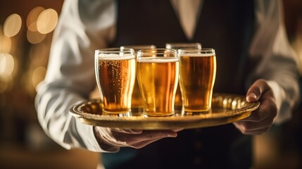 Beer Selections Served in Style by a Skilled Waiter