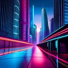 Fototapeta na wymiar neon city at night