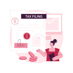 Accounting abstract concept vector illustration. Accounting firm, financial information processing, professional management, tax filing service, bookkeeping, audit software abstract metaphor.