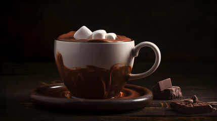 Chocolate, cup of hot chocolate, hot chocolate, cup of chocolate - Generative AI
